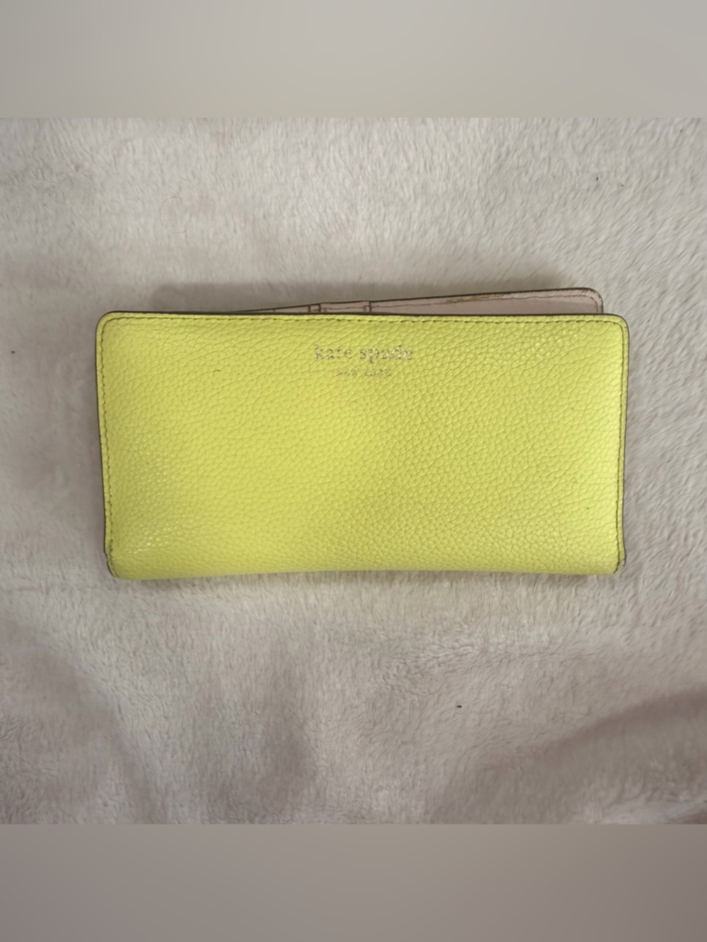 kate spade Yellow Pebbled Leather Continental Wallet